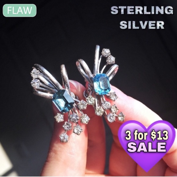 Vintage Jewelry - 💜10/$25💜Sterling Silver Clips 925 stamped